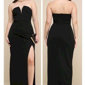 Dedicated to Glamour Black Strapless Maxi Dress